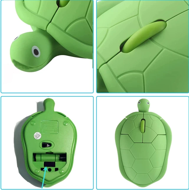 Alt view image 6 of 6 - Wireless Mouse Cute Animal Green Turtle Shape Silent Click Ergonomic Portable Quiet Travel Lightweight USB Optical Cordless Mouse for PC Laptop Computer Mac MacBook Desktop Kids Girls Women Men Gift