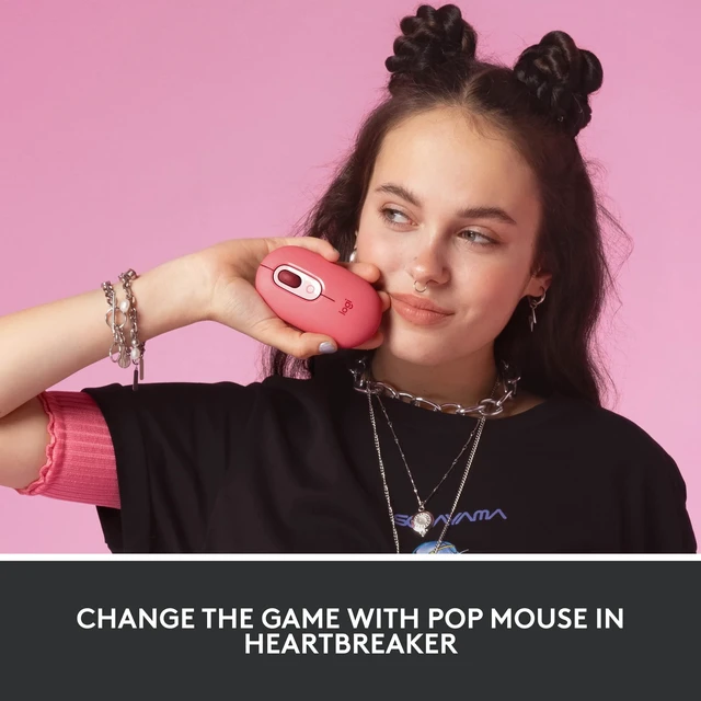 Alt view image 2 of 7 - POP Mouse Compact and Portable Wireless - Heartbreaker Rose | Compact, portable, programmable buttons, quiet clicks, easy-switch up to 3 devices, for laptop, tablet, PC