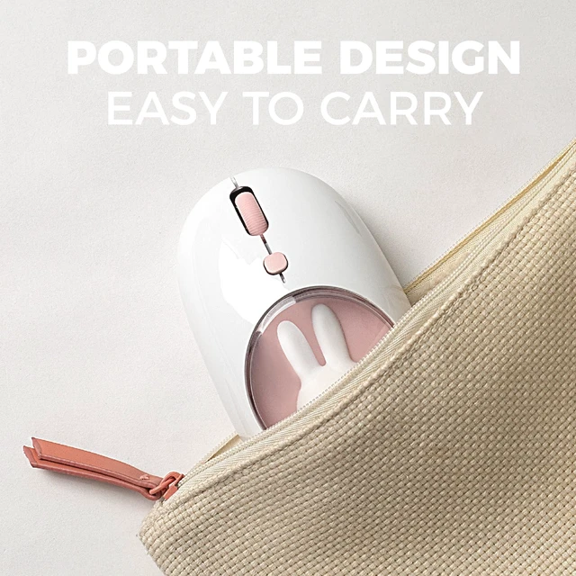Alt view image 6 of 7 - Miffy Wireless Bluetooth Optical Mouse Dual Mode (BT 5.0 and 2.4GHz USB) DPI Silent for Laptop/iPad/Tablet/Apple/Computer/Mac Book -Pink
