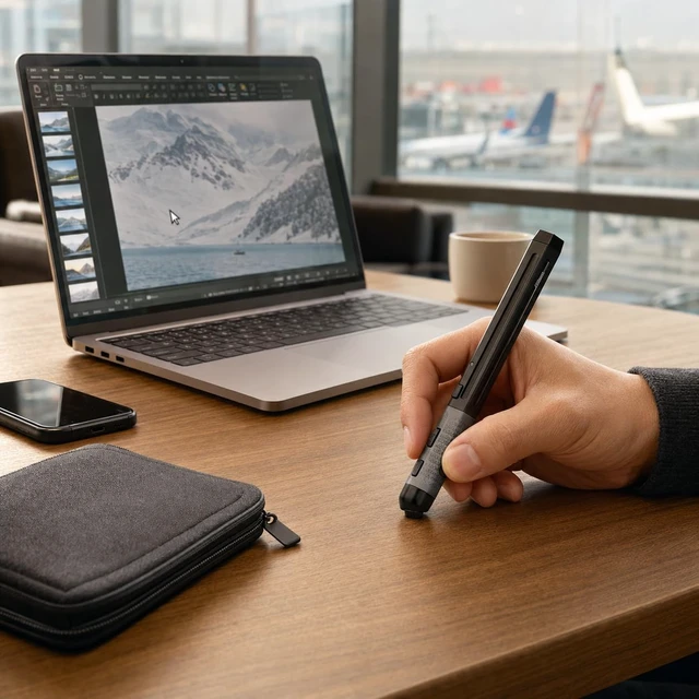 Alt view image 5 of 7 - Pocket Pen Mouse, Bluetooth/2.4GHz, Ergonomic, Rechargeable (Black) | Natural Pen-Tip "Press-to-Click" Design Pocket-Sized for Laptop, Windows 7/8/10/11, Android, Linux, Mac OS