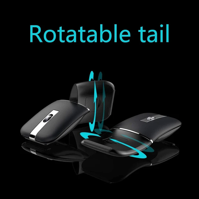 Alt view image 3 of 6 - Bluetooth Wireless Mouse for Laptop, Foldable Arc 180° Rotating Silent Click Portable Curved Computer Mice for Home, Office, Travel(Black)
