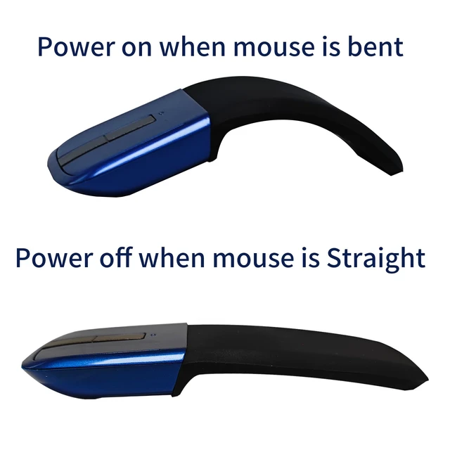 Alt view image 2 of 6 - Bluetooth Arc Touch Travel Mouse Foldable Slim and Portable Mini Wireless Computer Mouse Folding Optical Mice for Microsoft Laptop Notebook Tablet - Black & Blue
