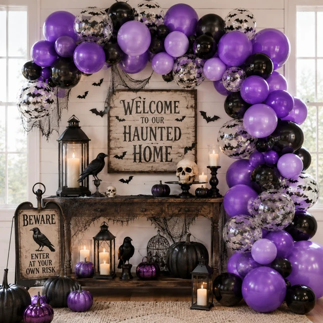 Alt view image 4 of 7 - Halloween Bat Balloons, 30Pcs Halloween Spooky Birthday Party Decorations | White Bat Transparent Latex Balloons,Happy Halloween Horror Party Decor Baby Shower Kids Birthday Party Decorations Supplies