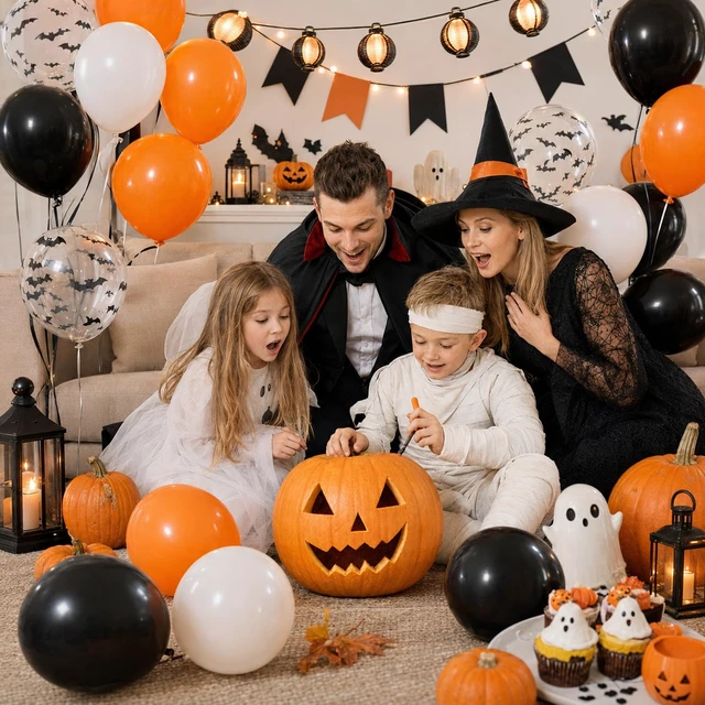Alt view image 6 of 7 - Halloween Bat Balloons, 30Pcs Halloween Spooky Birthday Party Decorations | White Bat Transparent Latex Balloons,Happy Halloween Horror Party Decor Baby Shower Kids Birthday Party Decorations Supplies
