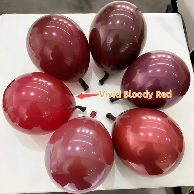 Alt view image 7 of 7 - Halloween Bloody Balloons 12 Inch 51 Pcs Red and Black Scary Balloons with Ghost Expression Print Balloon Crimson Vivid Red Blood Hand Marble Balloon for Spooky Haunted House Scream Creepy Decor