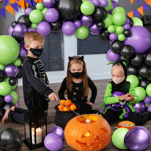 Alt view image 2 of 7 - Halloween Balloon Garland Arch Kit, 116PCS Green Purple Black Balloons Metallic Purple Balloons for Halloween Party Decorations Kids Birthday Baby Shower Party Favors, 5/10/12/18 Inch