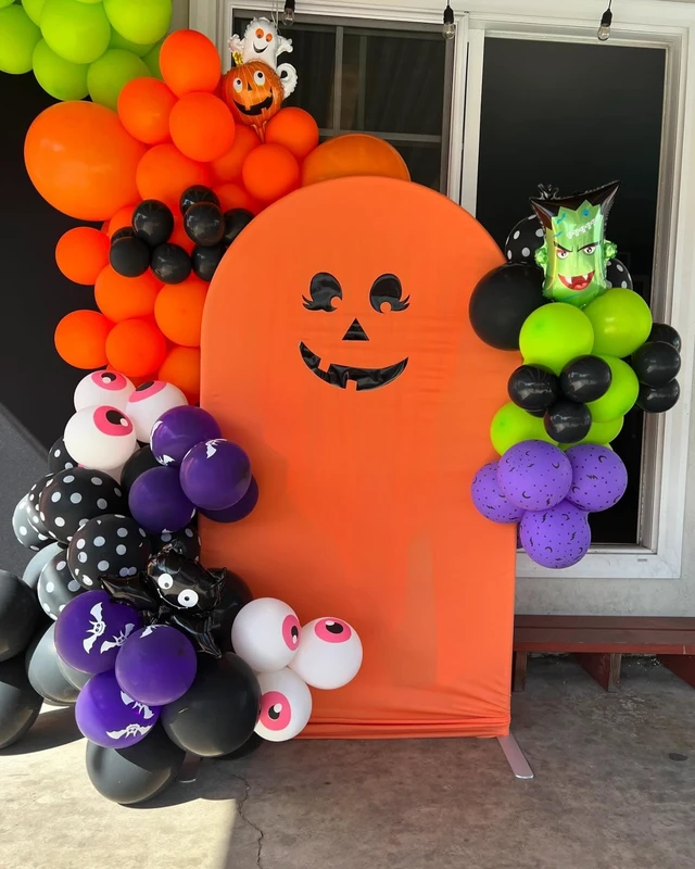 Alt view image 3 of 6 - Halloween Balloons, 50pcs 12 inch Orange Black Green Purple Balloons | for Halloween Theme Party Supplies Birthday Party Decorations