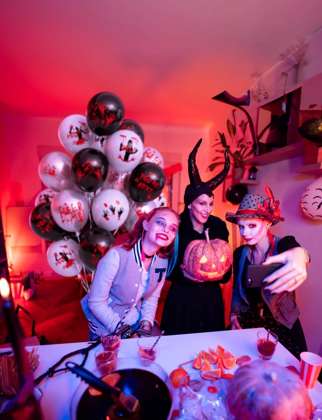 Alt view image 4 of 7 - Halloween Balloons, 9 Styles Black and White Bloody Balloons | 50 Pcs 12 In Horror Balloons with Scary Handprint Latex Balloon for Halloween, Birthday, Vampire Haunted House Party Decor