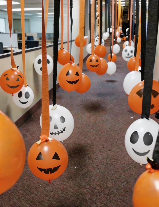 Alt view image 7 of 7 - Halloween Balloons, 60Pcs Scary Ghost Balloons, 6 Styles | 60Pcs 12 Inch Halloween Latex Balloons, Orange and White Print Balloons for Halloween Birthday Spooky Theme Party Decorations