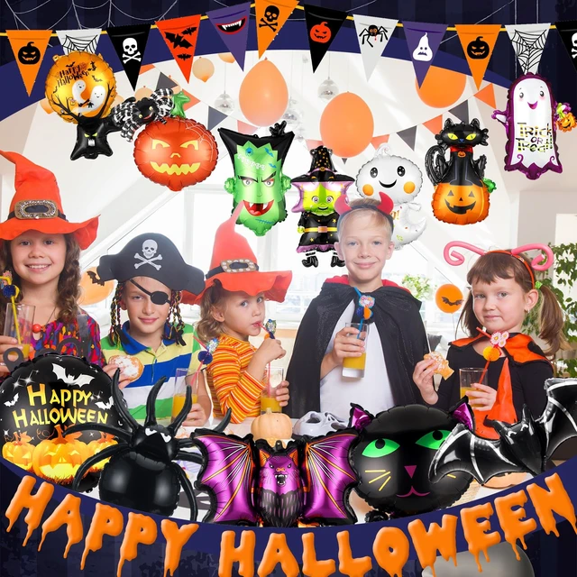 Alt view image 5 of 7 - 24 Pcs Halloween Foil Balloons Decoration Happy Halloween Balloons Set | Large Size Spider Black Cat Ghost Witch Bat Monster for Halloween Horror Theme Trick or Treat Party Home Decorations Supplies
