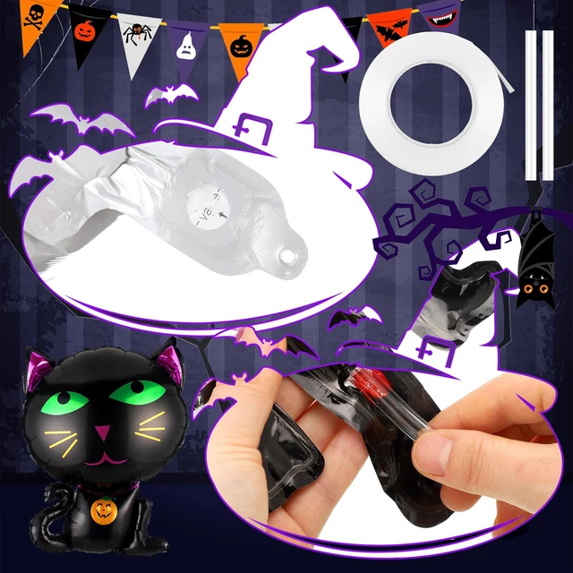 Alt view image 6 of 7 - 24 Pcs Halloween Foil Balloons Decoration Happy Halloween Balloons Set | Large Size Spider Black Cat Ghost Witch Bat Monster for Halloween Horror Theme Trick or Treat Party Home Decorations Supplies