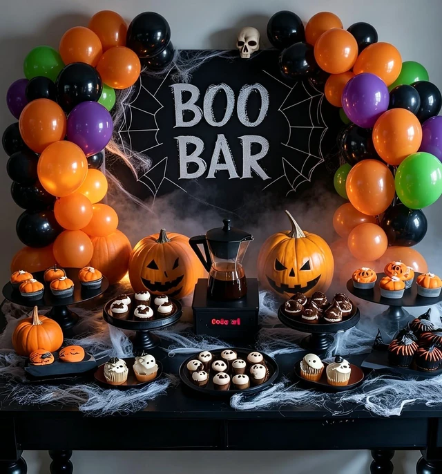 Alt view image 4 of 7 - Halloween Party Balloons Set, 50Pcs 12 Inch Black Orange Purple Green Latex Balloons for Birthday, Halloween Party Decorations