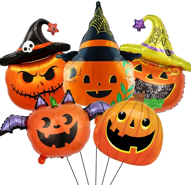 Main image of 5 Pcs Halloween Balloons Set Include Pumpkin Balloons for Halloween Party Decorations Haunted House Parties Supplies