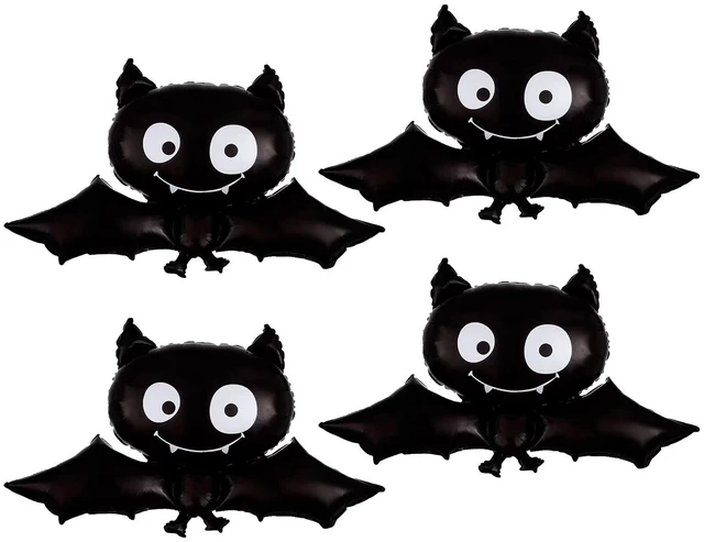 Main image of 4PCS Large Bat Mylar Balloons Black Bat Aluminum Foil Balloons Halloween Foil Balloons for Halloween Party Props Home Decoration Supplies