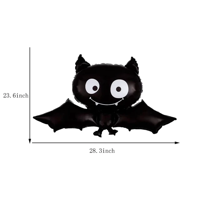 Alt view image 3 of 3 - 4PCS Large Bat Mylar Balloons Black Bat Aluminum Foil Balloons Halloween Foil Balloons for Halloween Party Props Home Decoration Supplies