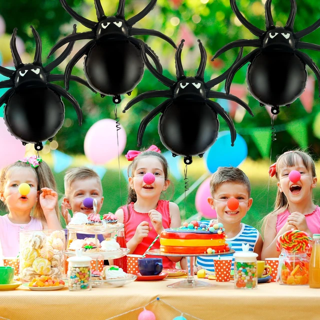 Alt view image 7 of 7 - 6 Pcs Black Spider Balloons, Halloween Party Decorations, 33 Inch Spider Foil Mylar Balloons for Halloween Party Birthday Haunted House Spooky Decoration Supplies