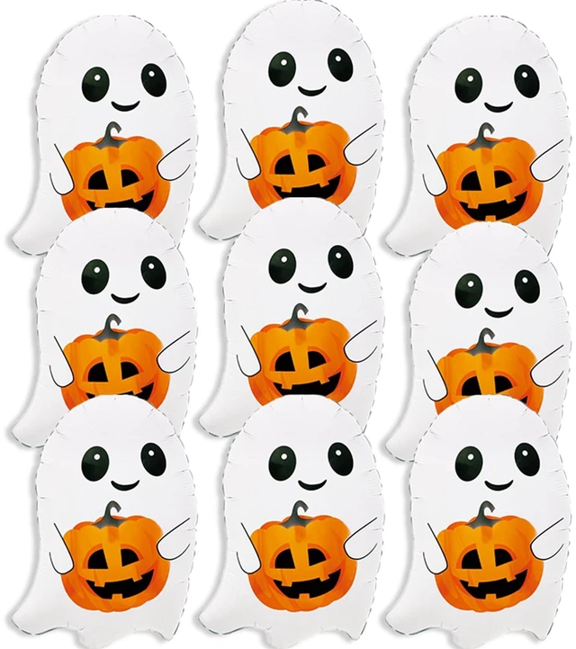 Main image of 9 Pcs Mini Halloween Balloon Cute Pumpkin Ghosts Balloon Balloons for Ghosts Halloween Baby Shower Birthday Party Decorations