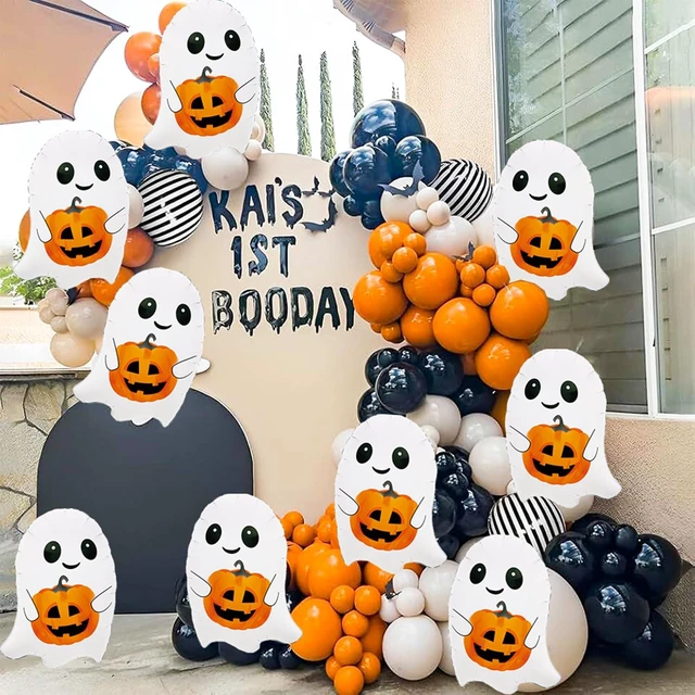 Alt view image 3 of 7 - 9 Pcs Mini Halloween Balloon Cute Pumpkin Ghosts Balloon Balloons for Ghosts Halloween Baby Shower Birthday Party Decorations