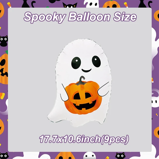 Alt view image 2 of 7 - 9 Pcs Mini Halloween Balloon Cute Pumpkin Ghosts Balloon Balloons for Ghosts Halloween Baby Shower Birthday Party Decorations