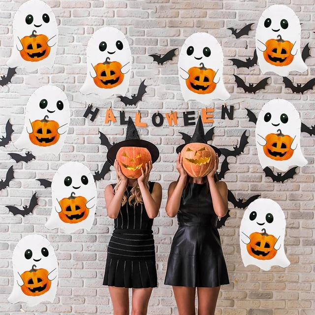 Alt view image 5 of 7 - 9 Pcs Mini Halloween Balloon Cute Pumpkin Ghosts Balloon Balloons for Ghosts Halloween Baby Shower Birthday Party Decorations