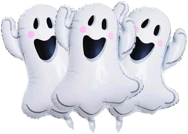 Main image of White Ghost Balloons Halloween Foil Balloons for Ghost Themed Party Decoration Supplies Halloween Birthday Decoration Decor Ballons Arch Kits Party Balloon Set 3pcs