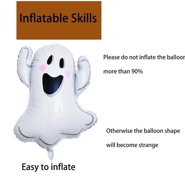 Alt view image 4 of 7 - White Ghost Balloons Halloween Foil Balloons for Ghost Themed Party Decoration Supplies Halloween Birthday Decoration Decor Ballons Arch Kits Party Balloon Set 3pcs