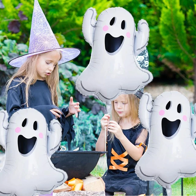 Alt view image 6 of 7 - White Ghost Balloons Halloween Foil Balloons for Ghost Themed Party Decoration Supplies Halloween Birthday Decoration Decor Ballons Arch Kits Party Balloon Set 3pcs