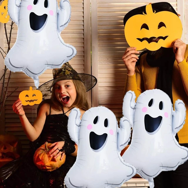 Alt view image 5 of 7 - White Ghost Balloons Halloween Foil Balloons for Ghost Themed Party Decoration Supplies Halloween Birthday Decoration Decor Ballons Arch Kits Party Balloon Set 3pcs