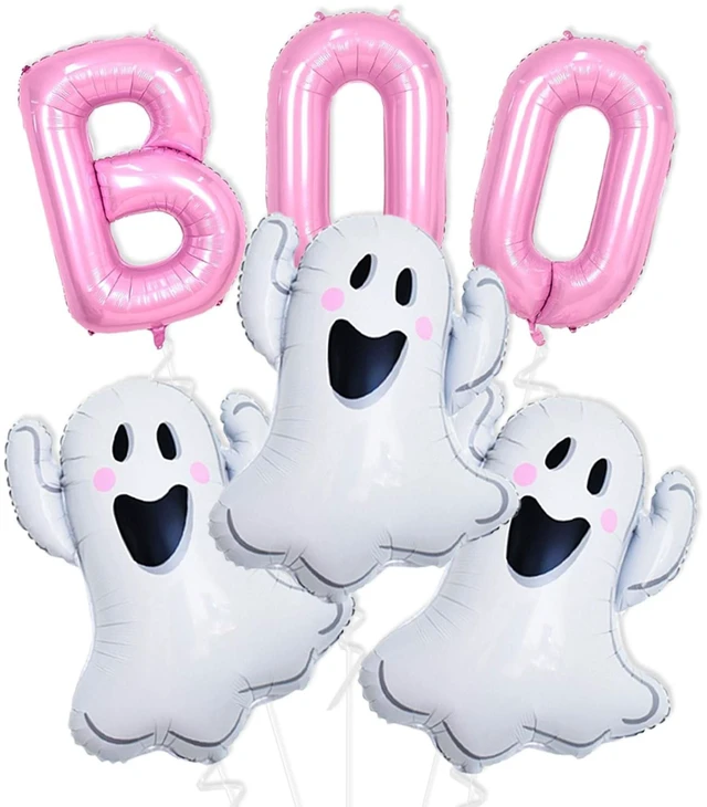 Main image of Halloween Party Decorations Balloons - Pink Boo Balloons Spooky Foil Balloon for Halloween Birthday Party Decorations - Halloweens Party Supplies
