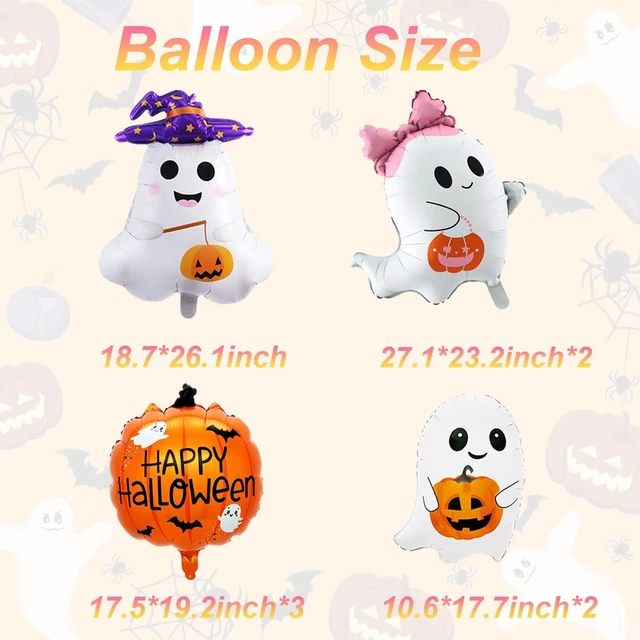 Alt view image 2 of 7 - 8PCS Halloween Party Balloons Pumpkin Balloons Ghosts Foil Balloon for Halloween Party Decorations