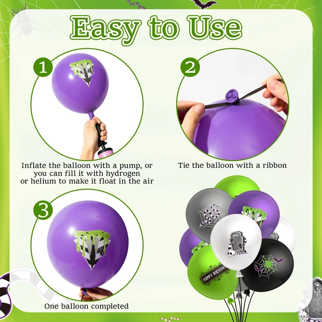 Alt view image 3 of 7 - Beetle Balloons Party Decorations - 50pcs Horror Movie Spider Themed Latex Balloon Arch Bulk for Birthday Holiday Horrible Theme Halloween Party Favor Supplies (12 inch)