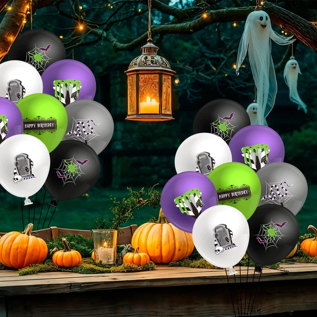 Alt view image 4 of 7 - Beetle Balloons Party Decorations - 50pcs Horror Movie Spider Themed Latex Balloon Arch Bulk for Birthday Holiday Horrible Theme Halloween Party Favor Supplies (12 inch)