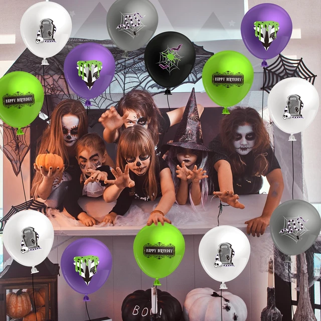 Alt view image 6 of 7 - Beetle Balloons Party Decorations - 50pcs Horror Movie Spider Themed Latex Balloon Arch Bulk for Birthday Holiday Horrible Theme Halloween Party Favor Supplies (12 inch)