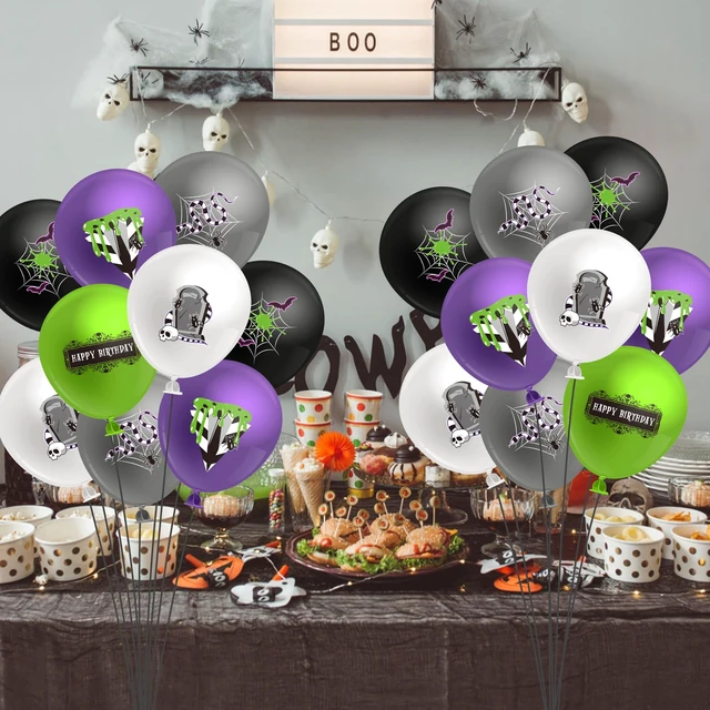 Alt view image 7 of 7 - Beetle Balloons Party Decorations - 50pcs Horror Movie Spider Themed Latex Balloon Arch Bulk for Birthday Holiday Horrible Theme Halloween Party Favor Supplies (12 inch)