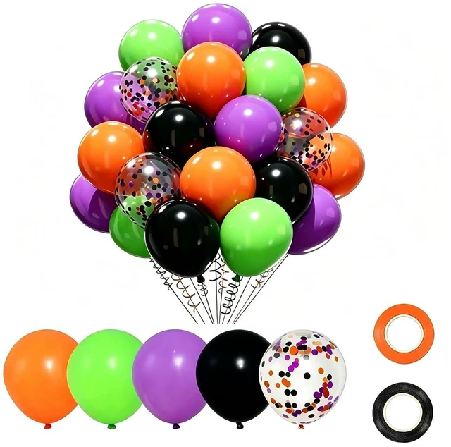 Main image of 50 Pack Halloween Balloons 12 Inch Halloween Party Decorations | Halloween Party Decorations for Trick or Treat, Haunted House, Theme Birthday Party Supplies