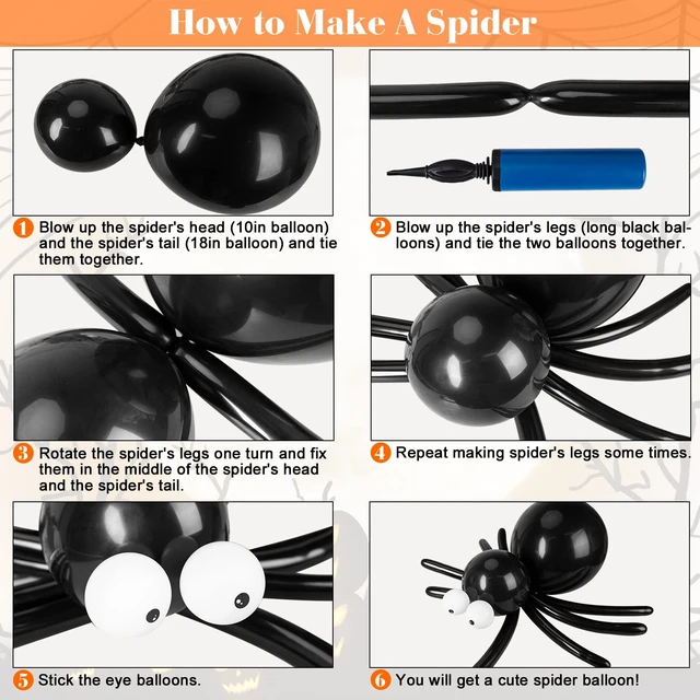 Alt view image 7 of 7 - 178Pcs Halloween Balloons Arch Kit with Bat Ghost Foil Balloon | Gaint Spider BOO Eyeballs Black Orange Purple Confetti Balloon, Web, Fringe Curtain for Halloween Birthday Party Decorations