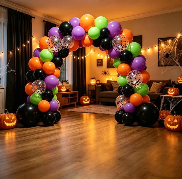 Alt view image 7 of 7 - 50 Pack Halloween Balloons 12 Inch Halloween Party Decorations | Halloween Party Decorations for Trick or Treat, Haunted House, Theme Birthday Party Supplies