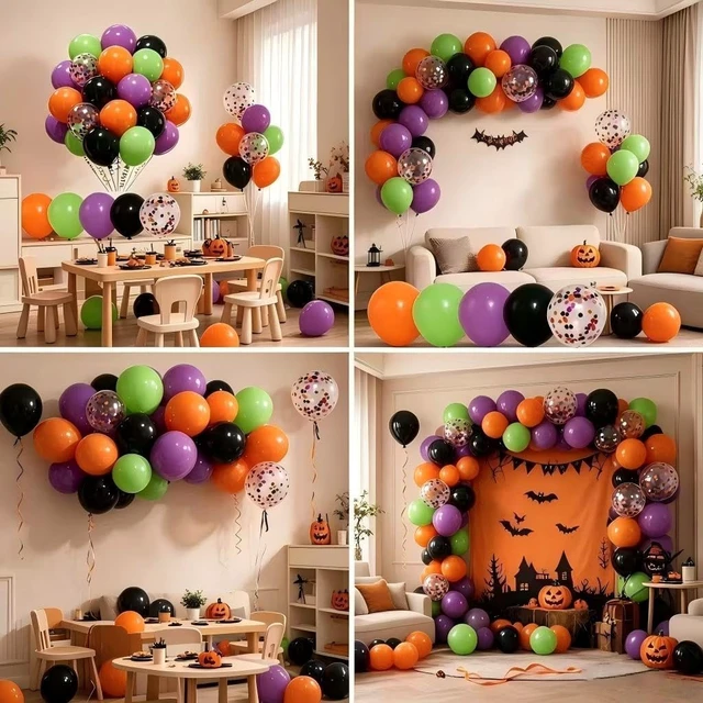 Alt view image 6 of 7 - 50 Pack Halloween Balloons 12 Inch Halloween Party Decorations | Halloween Party Decorations for Trick or Treat, Haunted House, Theme Birthday Party Supplies
