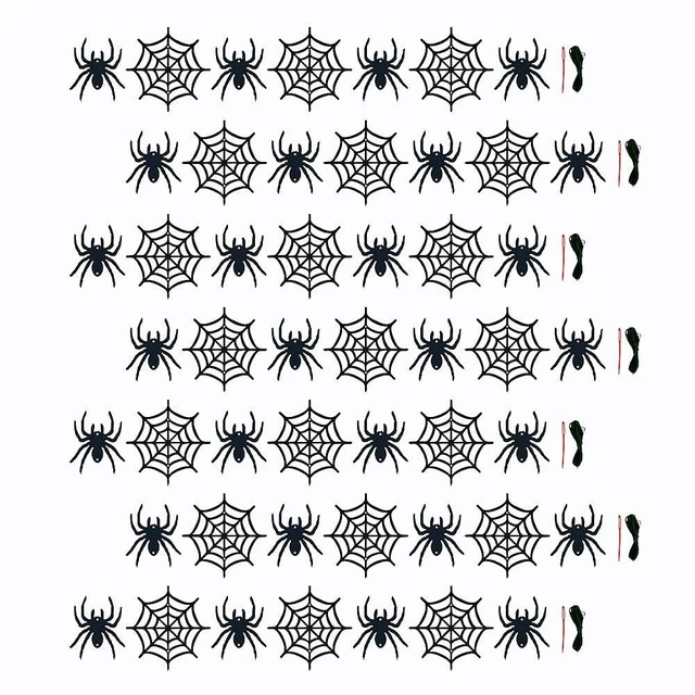 Alt view image 3 of 7 - 7 Pack Felt Spider Garlands Halloween Hanging Spider Web Garlands | 7 Pack Felt Spider Garlands Hanging Spider Web Black Halloween Decorations Bulk for House Home Decorations