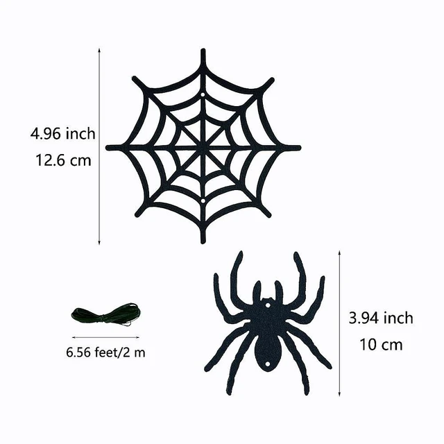 Alt view image 2 of 7 - 7 Pack Felt Spider Garlands Halloween Hanging Spider Web Garlands | 7 Pack Felt Spider Garlands Hanging Spider Web Black Halloween Decorations Bulk for House Home Decorations