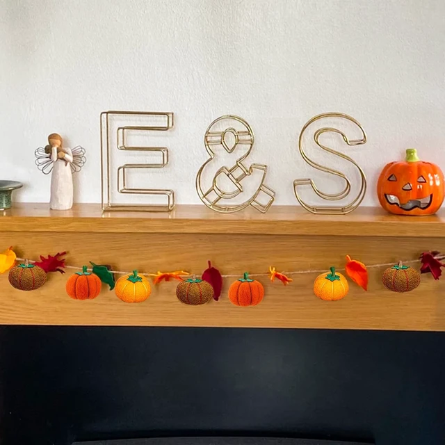Alt view image 4 of 7 - Felt Pumpkin Garland, Pumpkin Set, Pumpkin Decoration, Fall Garland, Seasonal Festive Indoor Outdoor Home Decoration for Mantle Halloween Thanksgiving Day Autumnal Bunting Sign Fall Party Supplies