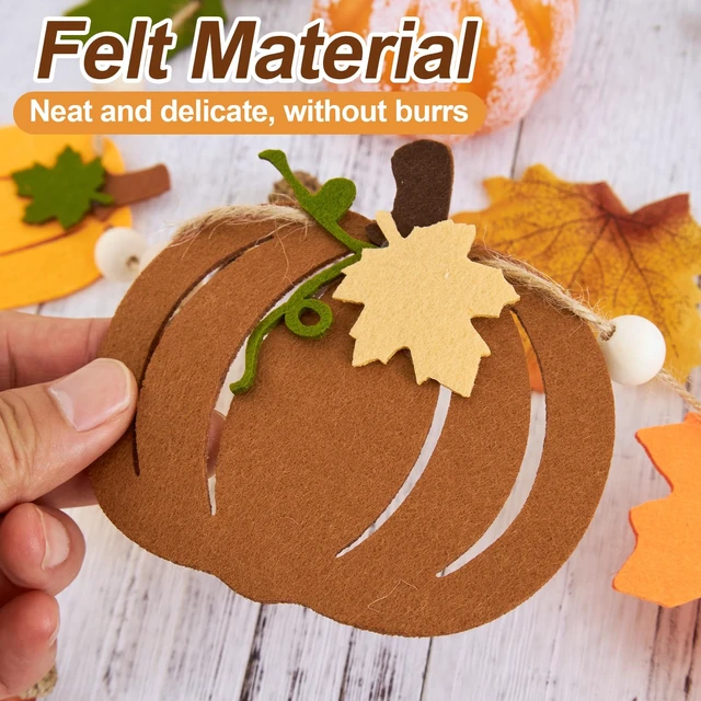 Alt view image 3 of 7 - Fall Garland Felt Pumpkin Decor for Home Thanksgiving Decorations with Fall Leaf and Pumpkin Decoration, Halloween Decor for Classroom,Office,Living Room