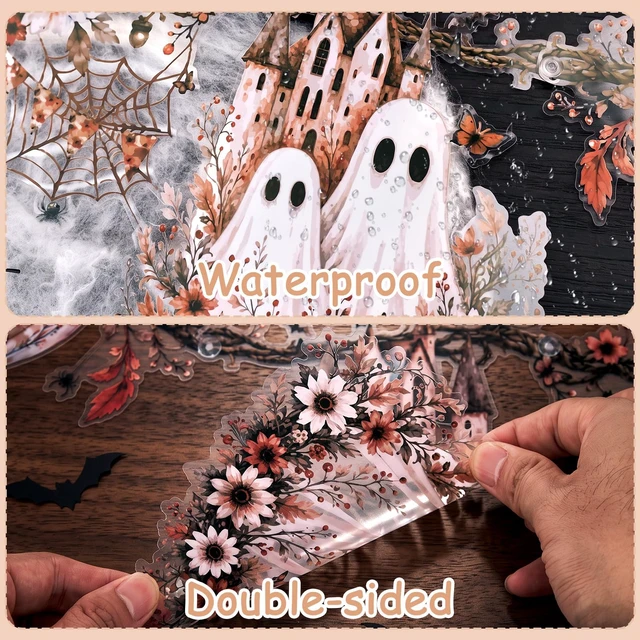 Alt view image 5 of 7 - Halloween Ghost Garland, Waterproof Halloween Garland Decorations for Indoor, Outdoor, Office, Classroom, Home Mantels