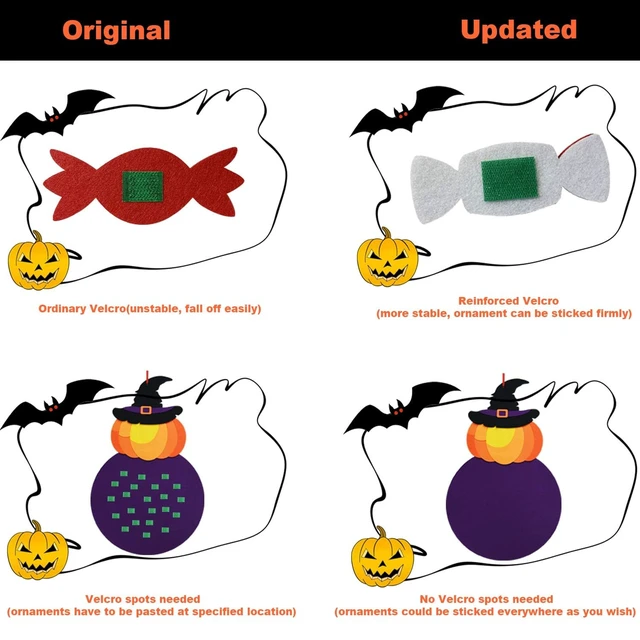 Alt view image 5 of 7 - DIY Halloween Pumpkin Witch Decor, Felt Halloween Crafts for Kids | 2.8FT Hanging Decor, Felt Halloween, Toddler Halloween Crafts, 50+ Ornaments, Indoor Outdoor Door Wall & Party Decoration