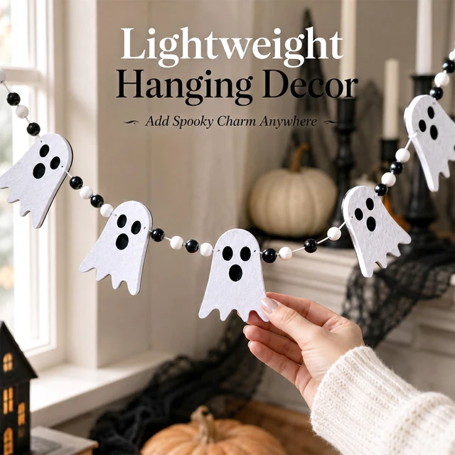Alt view image 3 of 7 - Halloween Ghost Garland Decorations Cute Halloween Banner for Party Decor