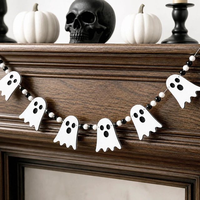 Main image of Halloween Ghost Garland Decorations Cute Halloween Banner for Party Decor