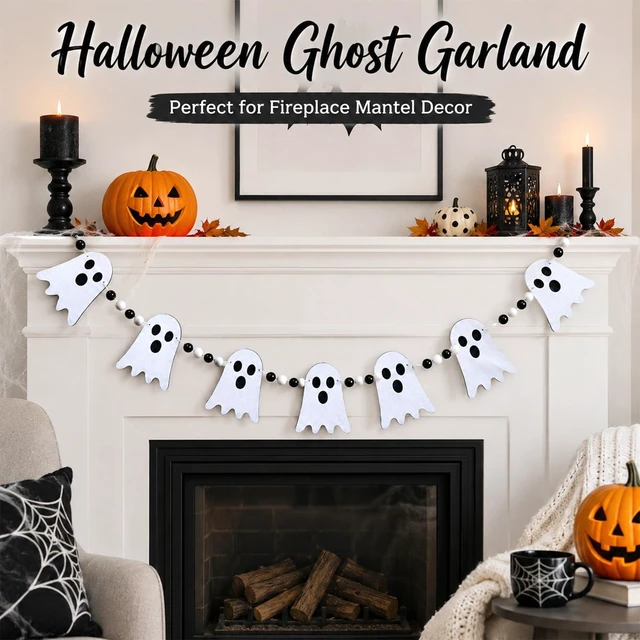 Alt view image 4 of 7 - Halloween Ghost Garland Decorations Cute Halloween Banner for Party Decor