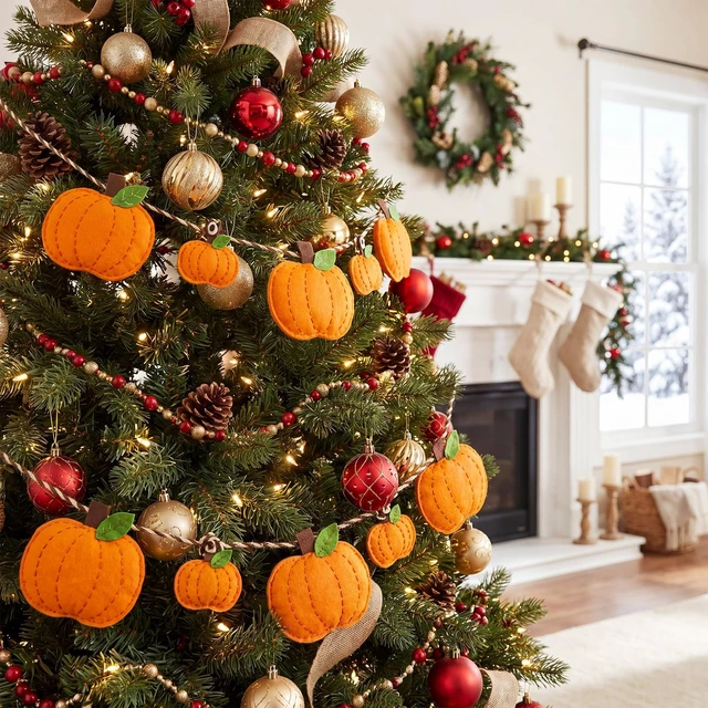 Alt view image 5 of 6 - Fall Pumpkin Felt Garland 16.4 ft Pumpkin 3D Hanging Garland Thanksgiving Decorations for Autumn Harvest Home Mantel Fireplace Door Wall Indoor Outdoor Party Decor
