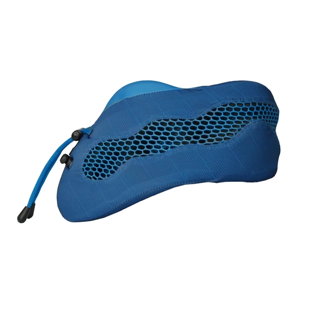 Alt view image 2 of 7 - Evolution Cool Travel Neck Pillow by - Cooling Airflow Vents, Memory Foam Neck Support, and Adjustable Clasp - Comfort On-The-Go with Carrying Case - Airplane, Train, Car, and Gaming (Blue)