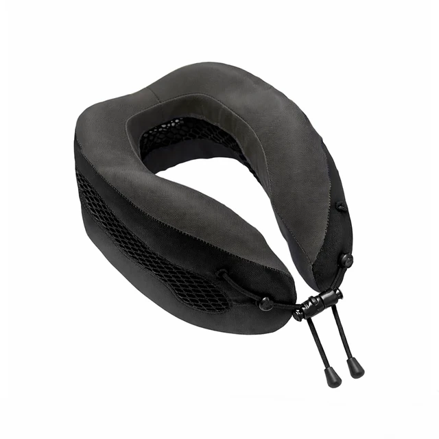 Alt view image 3 of 7 - Evolution Cool Travel Neck Pillow by - Cooling Airflow Vents, Memory Foam Neck Support, and Adjustable Clasp - Comfort On-The-Go with Carrying Case - Airplane, Train, Car, and Gaming (Blue)